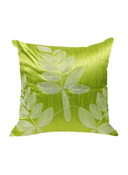 OraOnline Leaf Lime Green Decorative Cushion/Pillow, 40x40 cm