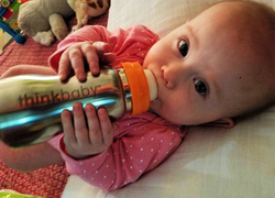 Thinkbaby Stainless Steel Baby Bottle, 9 oz, Multicolour