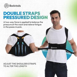 Back Brace Posture Corrector, Adjustable Back Corrector and Lightweight, Back Posture Brace Lumbar Support Shoulder, Full Back Brace Supporter for Women and Men (Black, M) (Slightly Damage)