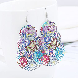 Apoje Alloy Funky Lightweight Bohemian Geometric Drop Earrings for Women, Multicolour