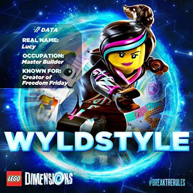 Lego Wyldstyle Toy Tag with 2 Studs, All Ages
