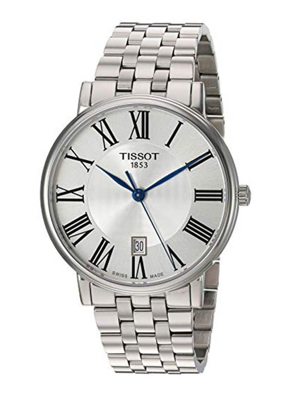 Tissot Carson Analog Watch Unisex with Stainless Steel Band, T1224101103300, Silver