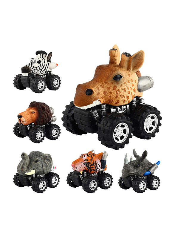 

Chimager Animal, Car, Big Tire Wheel Jungle Themed Toy, 6 Pieces, Ages 3+ Multicolour