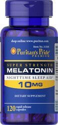 Puritan's Pride Rapid Release Melatonin 10Mg Capsule, Supports Sound Sleep, 120 Count, Package May Vary-Expiry -11/30/2024