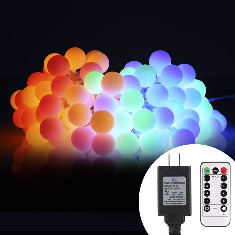 

Aloveco 44ft 100 LED Globe String Lights, Multicolour