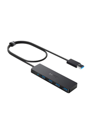 Anker 4-Port USB 3.0 Hub with 2 ft Extended Cable for MacBook/Mac Pro/Mac Mini/iMac/Surface Pro/XPS, PC/Flash Drive/Mobile HDD, Black