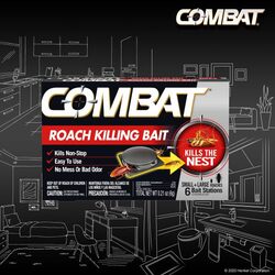 Combat Roach Killing Bait Stations for Small and Large Roaches, 6 Count (Pack of 1)