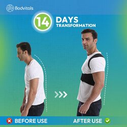 Back Brace Posture Corrector, Adjustable Back Corrector and Lightweight, Back Posture Brace Lumbar Support Shoulder, Full Back Brace Supporter for Women and Men (Black, M) (Slightly Damage)