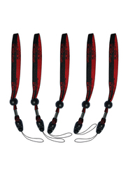 Nordic Flash Hand Strap Lanyard with Quick-Release for Camera & Cell Phone, 5 Pieces, Red/Black