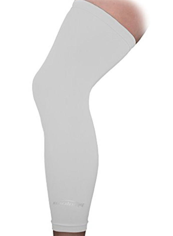 Coolomg Compression Leg Sleeve, White, Medium