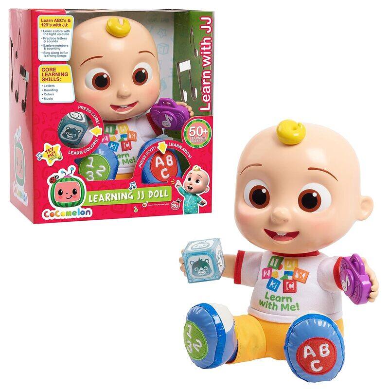 

CoComelon Interactive Learning JJ Doll with Lights, Sounds, and Music to Encourage Letter, Number, and Color Recognition, Kids Toys for Ages 18 Month