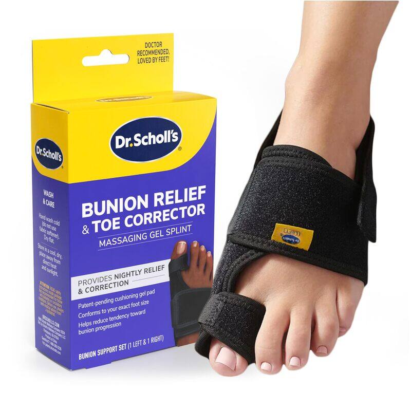 

Dr. Scholl's BUNION RELIEF & TOE CORRECTOR // Massaging Gel Bunion Splint & Big Toe Straightener - Orthopedic Bunion Corrector for Women & Men - Bunio