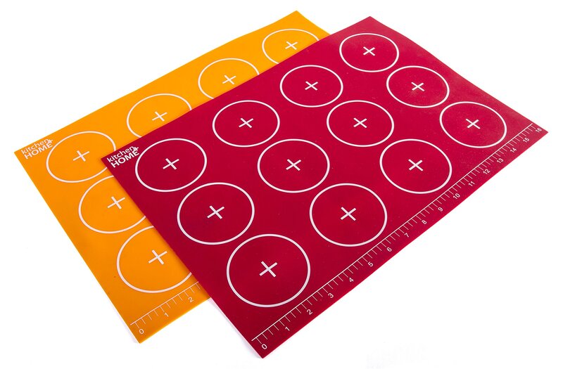 Kitchen + Home Silicone Baking Mats - Set of 2 Non-stick, BPA Free Food Grade Silicone Mat Liners for Half-Size Cookie Sheet with Measurements