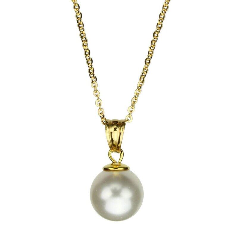 

Pendants By Joyful Creations 18k Gold-Flashed Sterling Silver Cable Chain Necklace Crystal Simulated Pearl 20