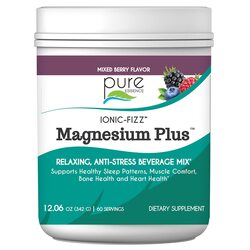 Pure Essence Labs Ionic Fizz Magnesium Plus, Anti-Stress Supplement Drink Powder, Gluten Free and Non-GMO Magnesium Powder (Mixed Berry, 12.06 Ounce (Pack of 1))