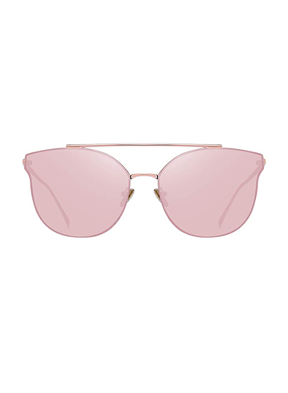 Merry's Full Rim Cat Eye Gold Sunglasses for Women, Mirrored Pink Lens, S8089, 56/19/138