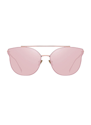 Merry's Full Rim Cat Eye Gold Sunglasses for Women, Mirrored Pink Lens, S8089, 56/19/138