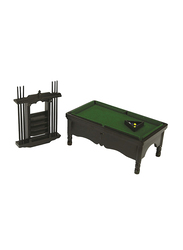 Aztec Imports Inc. Dollhouse Miniature Black Pool Table Set, Black
