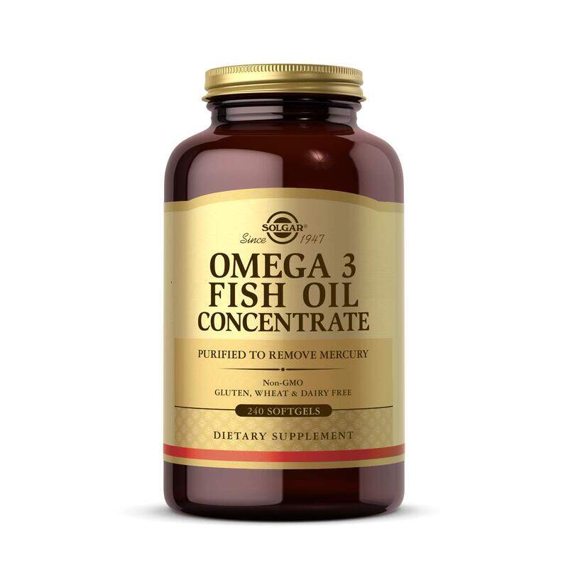 

Solgar Omega-3 Fish Oil Concentrate, 240 Softgels - Support for Cardiovascular, Joint & Brain Health - Contains EPA & DHA Fatty Acids - Non GMO, Glute