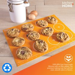 Kitchen + Home Silicone Baking Mats - Set of 2 Non-stick, BPA Free Food Grade Silicone Mat Liners for Half-Size Cookie Sheet with Measurements