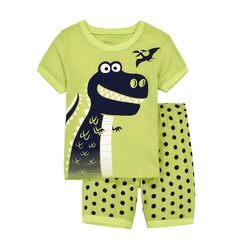 Little Hands Little Boys Summer Cotton Short Sleeve Clothing Sets Pajamas 2 Pieces (7 years old)