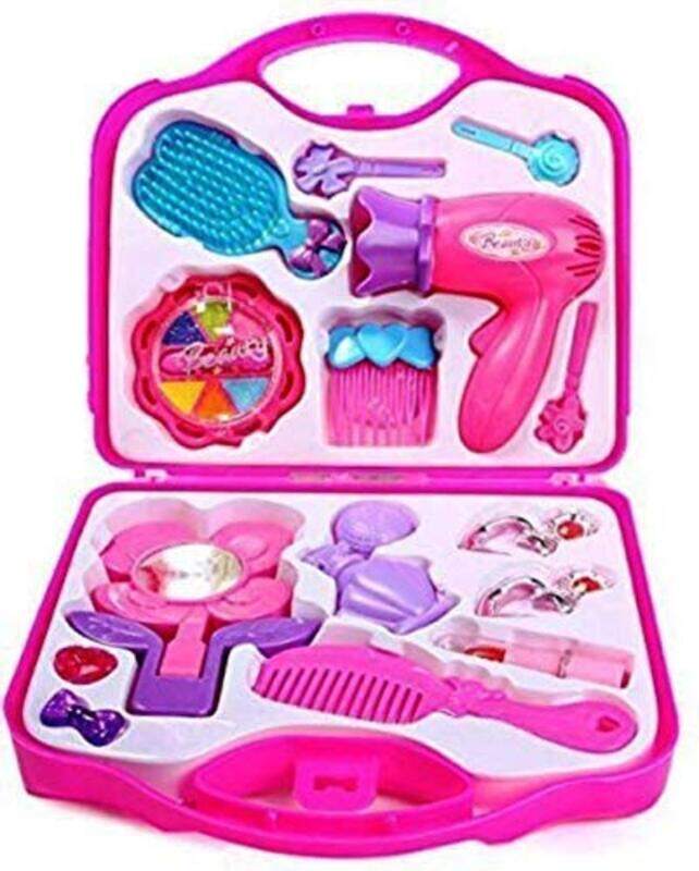 

NV12 Collections Make-Up Beauty Set with Hair Dresser & Accessories Toy for Girls, Pink