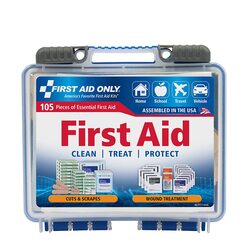 First Aid Only On-The-Go Emergency First Aid Kit for Home, Work, and Travel, 105 Pieces-Expiry-11/17/2024