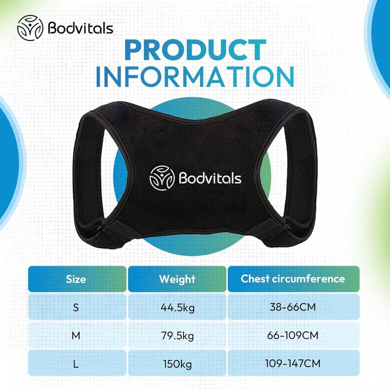 Posture Corrector for Women & Men, Upper Half Back Support Brace Fully Adjustable & Comfortable, Back Posture Support Neck, Shoulder Back, Providing Pain Relief from Back (Black, S) (Slightly Damage)