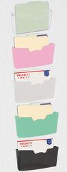 Simple Houseware Single Pocket Wall Mount File Holder, 5 Pieces, Multicolour