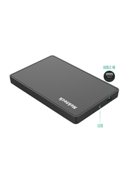 Nekteck 3.1 External HDD Hard Drive Disk Enclosure Case with USB Type C Interface for 9.5mm and 7mm HDD/SSD, Black