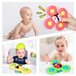 Suction Cup Spinner Toys for 1 Year Old Boy, Spinning top Baby Toys 12-18 Months, First Christmas Birthday Baby Gifts for 1 Year Old Girl, Travel Sensory Toys for Toddlers 1-3