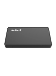 نيكتيك 3.1 جراب حاوية القرص الصلب الخارجي HDD مع واجهة USB من النوع C لـ 9.5 مم و 7 مم HDD / SSD، أسود