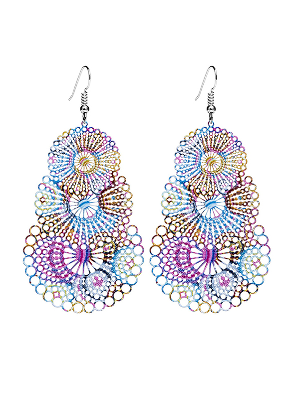 Apoje Alloy Funky Lightweight Bohemian Geometric Drop Earrings for Women, Multicolour