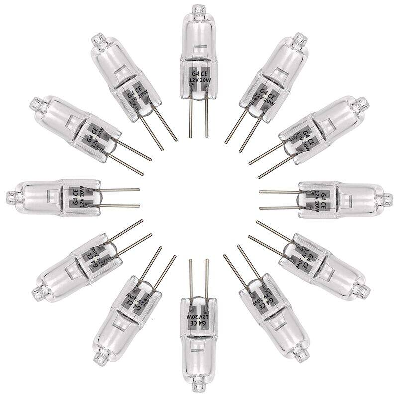 

Snnalosses G4 Halogen Light Bulb , T3 JC Type Clear 20W 12V AC/DC Bi-Pin Bulb for Landscape Lighting,Accent Lights, Track Lighting,Under Cabinet Puck Light, Chan