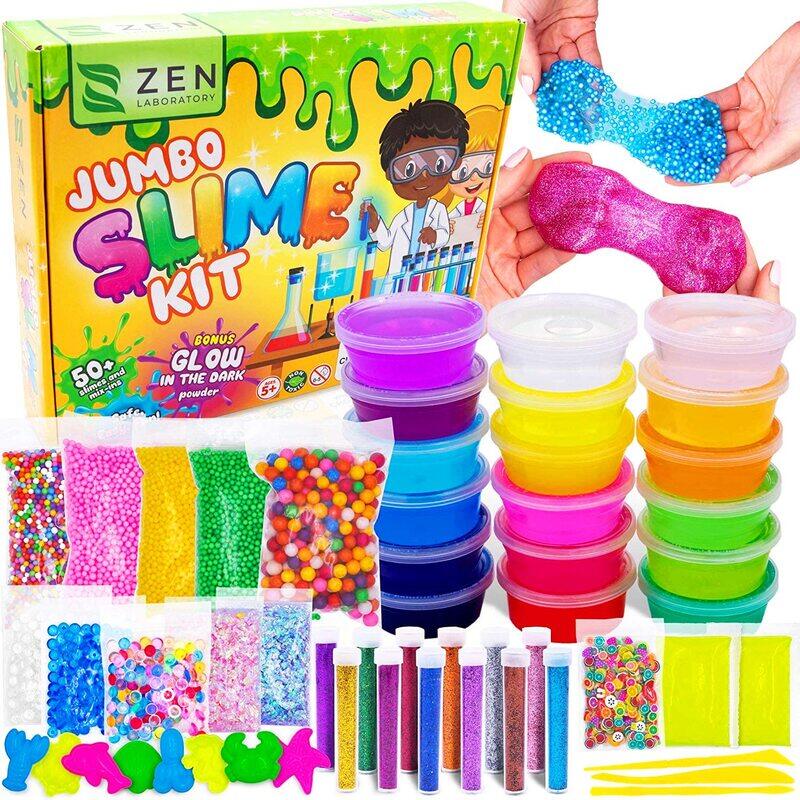 

Zen Laboratory Ultimate Slime Kit for Girls 10-12, Perfect Toys for Girls 7-12 Years Old, Complete DIY Slime Making Kit for Kids and Boys, Christmas Party Favors