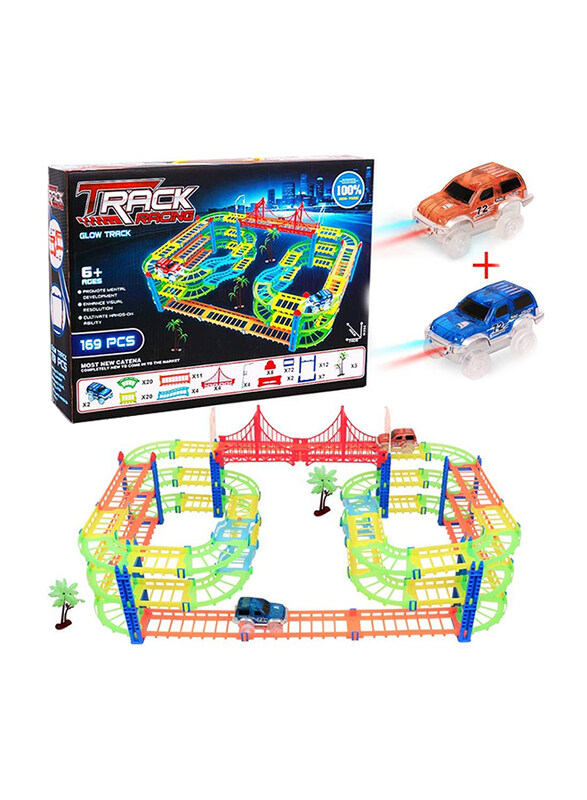 

Cudny Magic Glow In The Dark Track Toy Car Set, 169 Pieces, Ages 3+ Multicolour