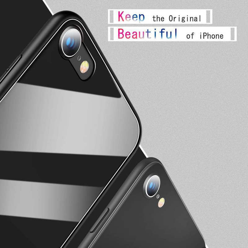 هيومكس حافظة هاتف Apple iPhone 8 Plus / 7/8 TPU رفيعة للهاتف المحمول، أسود مطفي