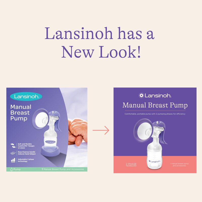 Lansinoh Manual Breast Pump Hand Pump with Comfortable Flange for Breastfeeding Essentials Includes Baby Bottle for Feeding 5oz (Used - Like New)