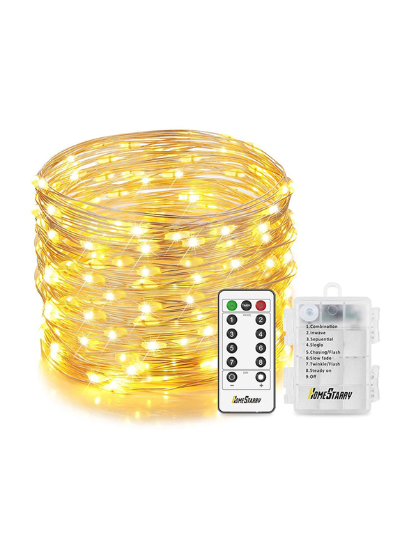 Homestarry Fairy String Lights Wire with Remote, 33 ft, 132 LEDs, Warm White