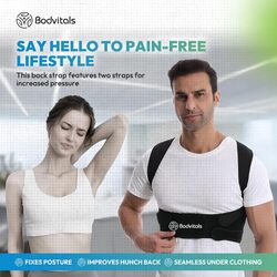 Back Brace Posture Corrector, Adjustable Back Corrector and Lightweight, Back Posture Brace Lumbar Support Shoulder, Full Back Brace Supporter for Women and Men (Black, S) (Slightly Damage)