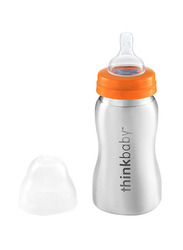 Thinkbaby Stainless Steel Baby Bottle, 9 oz, Multicolour