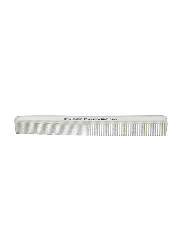 Olivia Garden Carbo Silk Styling Professional Comb, CS C4, White