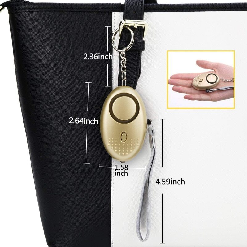 2 Pack Personal Alarm Keychain SOS Emergency Self-Defense Safe Siren Sound Weapon with Built-in Flashlight Anti-Attack Anti-Rape Anti-Theft Song Alarm for Students Women Kids Elderly Explorer JING-002