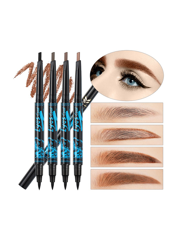 Ladygo 2-in-1 Automatic Eyebrow Pencil with Eyeliner, Brown-3, Brown