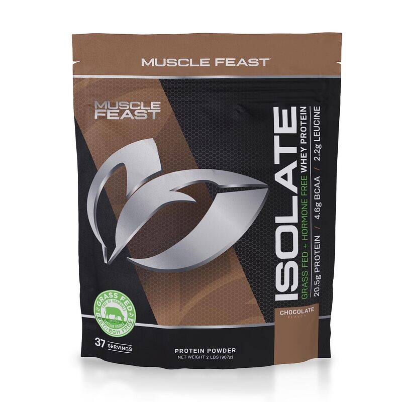 

Muscle Feast Grass-Fed Whey Protein Isolate, All Natural Hormone Free Pasture Raised, Chocolate, 2lb (37 Servings)