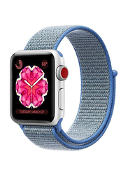 Nylon Braided Loop and Hook Band for Apple Watch 42mm, Blue