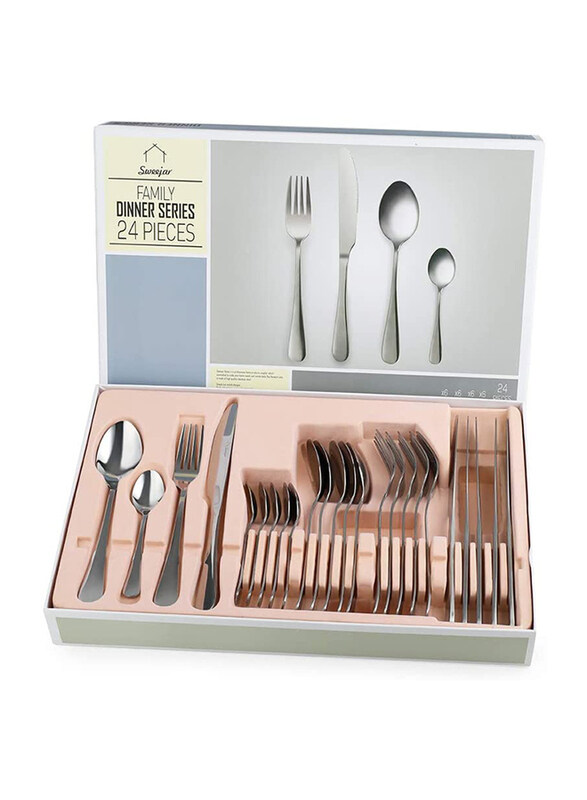 

Sweejar 24-Piece Stainless Steel Flatware Set, Silver