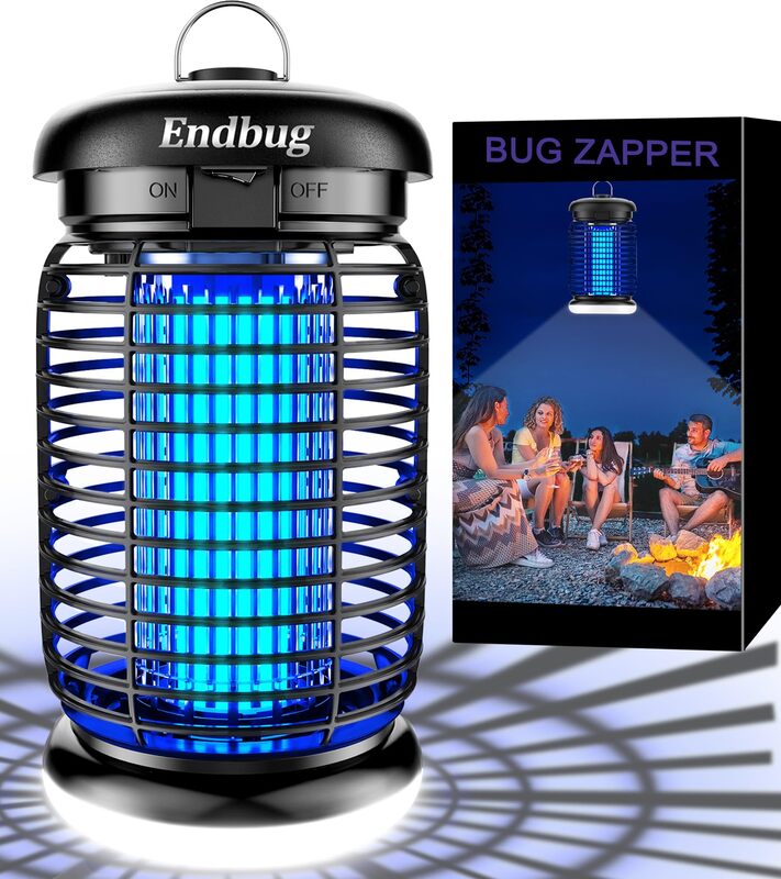 Bug Zapper Outdoor Indoor with LED Light, Electric Mosquito Zapper Fly Zapper, Waterproof Mosquito Killer Insect Zapper Fly Trap for Outside Patio Garden Backyard Home, Plug in 120 Voltage