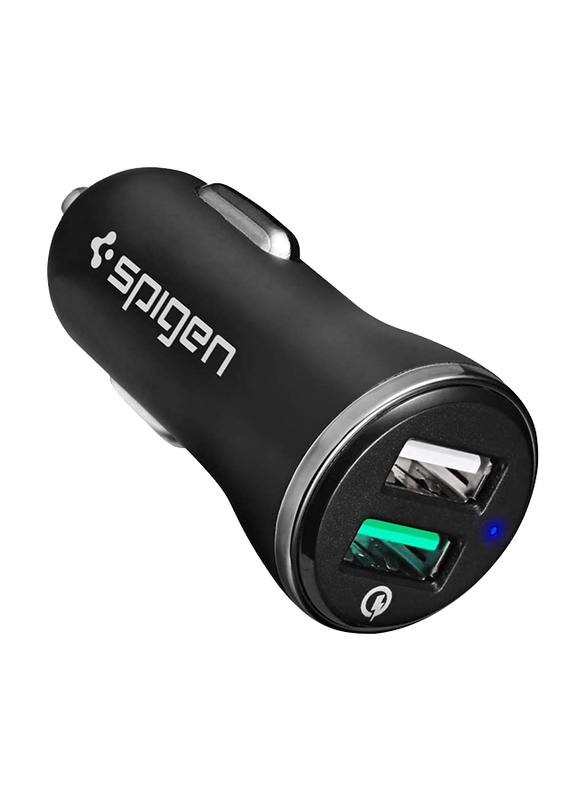 Spigen 3.0 USB Port Fast Car Charger, 30W, Black