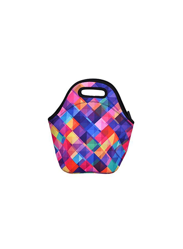 Neoprene Lightweight Fresh-Keeping Insulation Heat and Cold Waterproof Lunch Bag for Picnic, Large, Multicolour